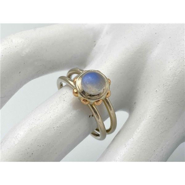 18K Yellow & White Gold Moon Stone Ring