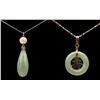 Image 1 : 2 14k Gold Jade Necklaces