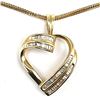 Image 1 : 14K Gold And Diamond Heart Pendant With Chain