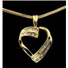 Image 2 : 14K Gold And Diamond Heart Pendant With Chain