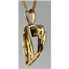 Image 7 : 14K Gold And Diamond Heart Pendant With Chain