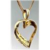 Image 8 : 14K Gold And Diamond Heart Pendant With Chain