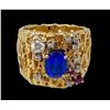 Image 2 : 14K Diamond, Ruby, And Spinel Ring