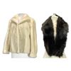 Image 1 : Vintage White Mink Coat and Black Stole