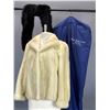 Image 5 : Vintage White Mink Coat and Black Stole