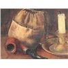 Image 10 : Still Life of Pipe and Smoking Items, Antique American School, Oil on Canvas