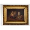 Image 2 : Still Life of Pipe and Smoking Items, Antique American School, Oil on Canvas