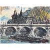 Image 8 : Pierre Eugene Cambier, Paris River Bridge, Watercolor on Paper