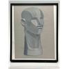 Image 1 : Geometric Bust of a Man, Pastel on Paper, Unsigned