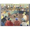 Image 2 : Mexican Expressionist Cockfighting Scene, Oil on Canvas