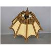 Image 8 : Mid Century Modern Rattan and Jute Hanging Lamp Chandelier, Probably Scandinavian