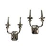 Image 2 : Pair of Fine Decorator's Nickel Wall Sconces, Candle Form