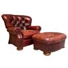 Image 1 : Leather Writer's Chair and Ottoman, Ralph Lauren Design