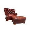 Image 2 : Leather Writer's Chair and Ottoman, Ralph Lauren Design