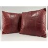Image 1 : Two Full Grain Leather Throw Pillows