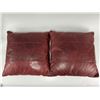 Image 3 : Two Full Grain Leather Throw Pillows