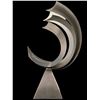 Image 1 : Abstract Modernist Geometric Steel Crescent Sculpture