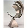Image 2 : Abstract Modernist Geometric Steel Crescent Sculpture