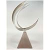 Image 4 : Abstract Modernist Geometric Steel Crescent Sculpture