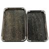 Image 1 : Pair of Mid Century Modern Cerused Oak and Chrome Serving Trays