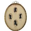 Image 1 : Antique Silhouettes In Oval Gilt Frame