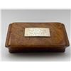 Image 2 : Antique Walnut Burl Wood Snuff Box With Sterling Silver Presentation Plaque
