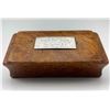 Image 3 : Antique Walnut Burl Wood Snuff Box With Sterling Silver Presentation Plaque