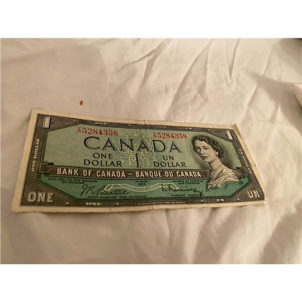 1954 $1 bill Canadian