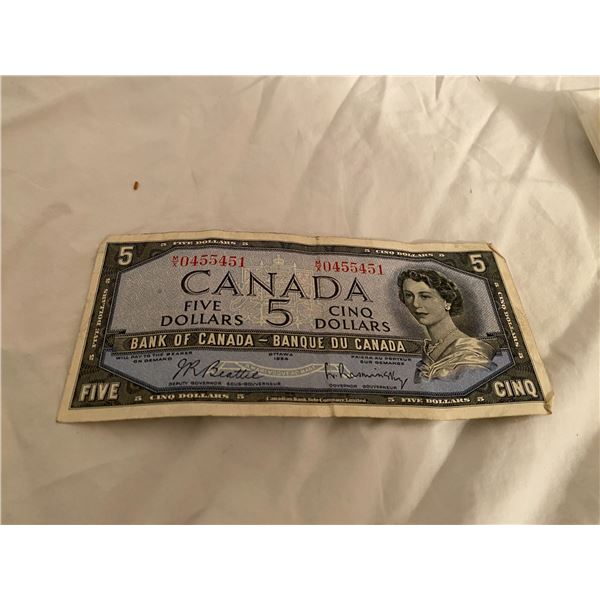 1954 $5 bill Canadian