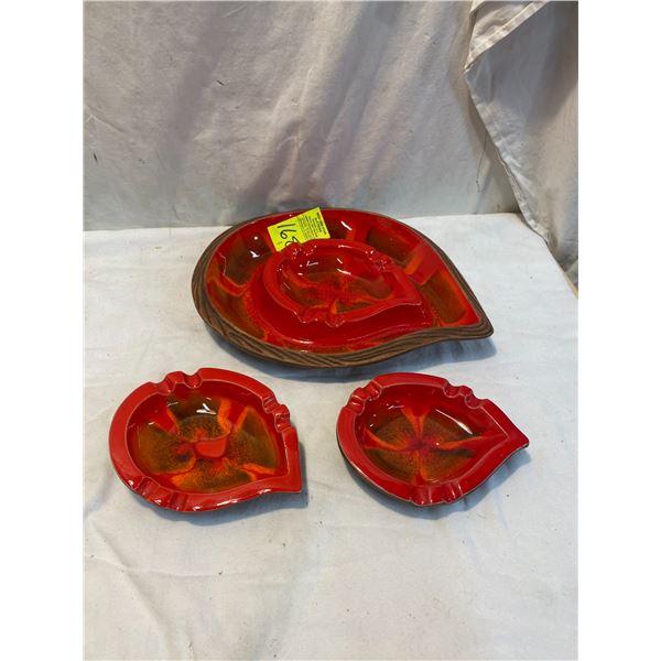 3 piece ashtray set