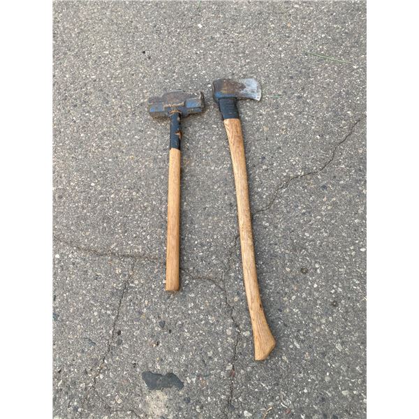 Axe and sledge hammer