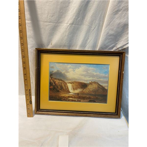 Print by Cornelius Krieghoff Montmorency Falls Framed 17x13 inches