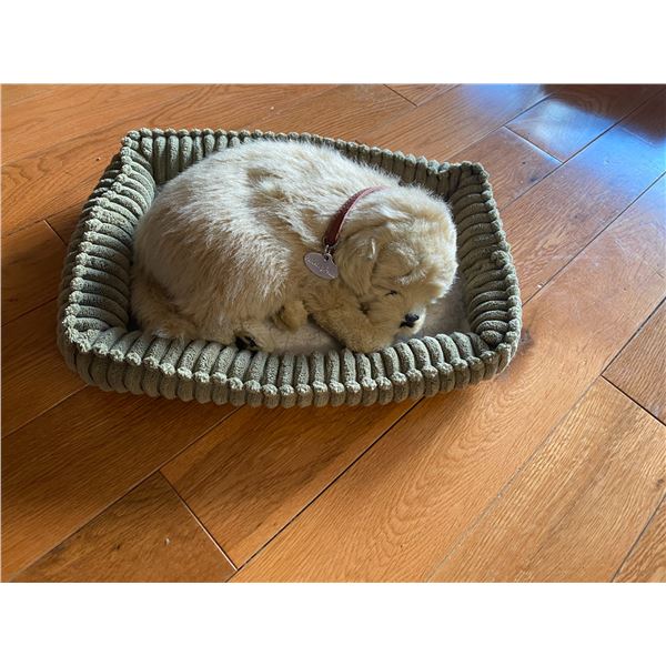 Perfect pet add batteries and it looks like a real dog sleeping
