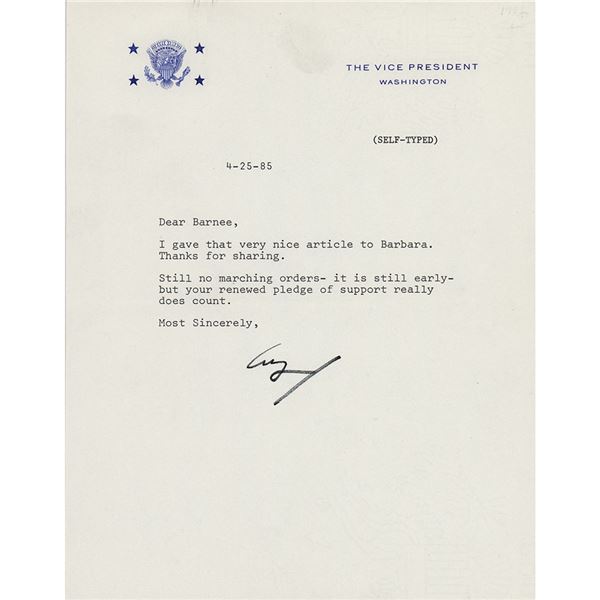 George Bush Typed Letter Signed