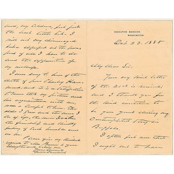 Grover Cleveland Autograph Letter Signed as President