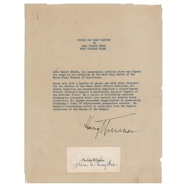 Harry S. Truman Signed 'Gag Citation' as President