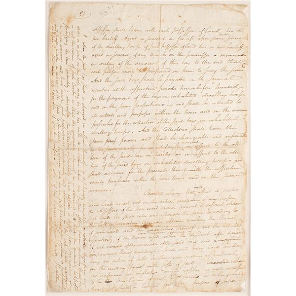 Alexander Hamilton Handwritten Manuscript