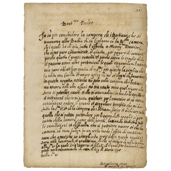 Pope Leo XI Autograph Letter Signed