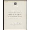 Image 1 : Queen Elizabeth II Typed Letter Signed on Death of King George VI