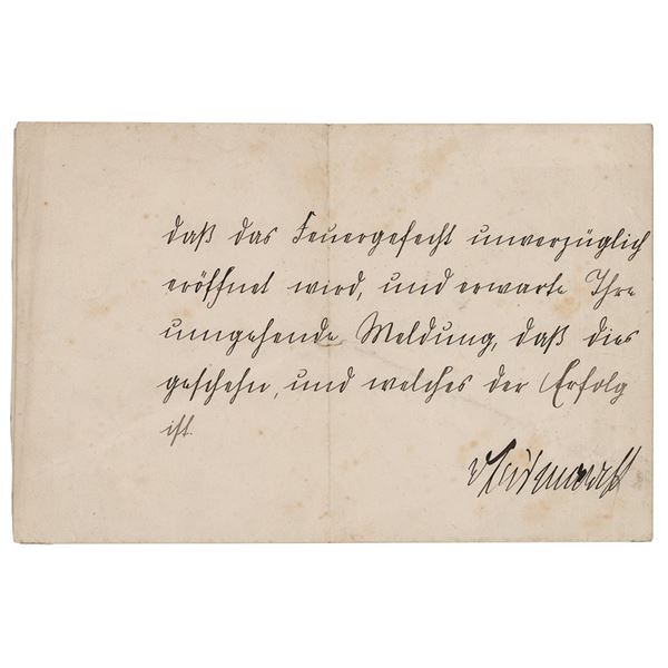 Otto von Bismarck Document Signed