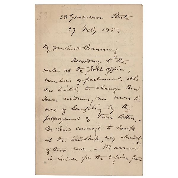 Richard Cobden Autograph Letter Signed