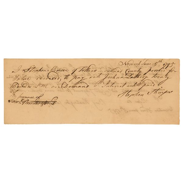 Samuel Huntington Document Signed