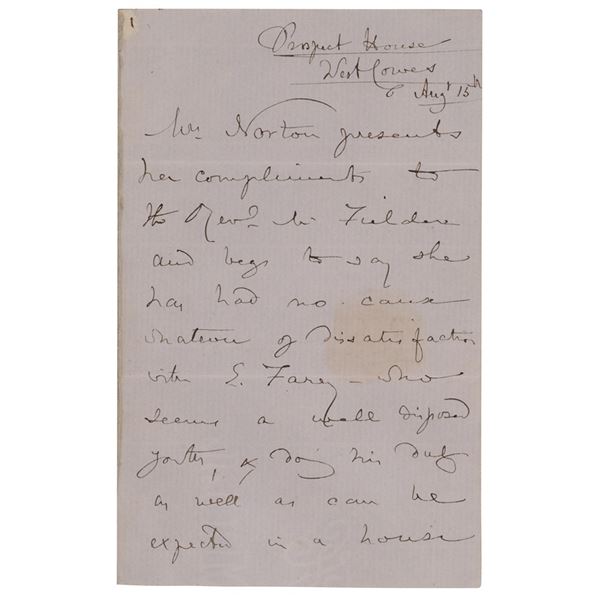 Caroline Norton Autograph Letter Signed