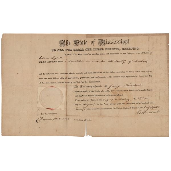 George Poindexter Document Signed