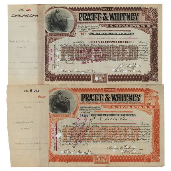 Pratt & Whitney: Francis Pratt and Amos Whitney (2) Document Signed