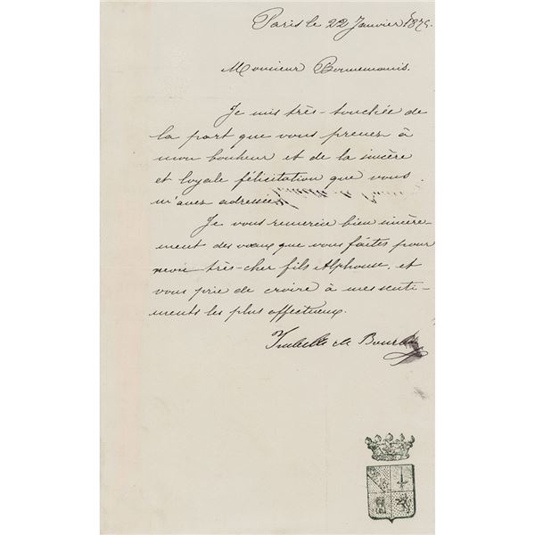 Queen Isabella II Letter Signed