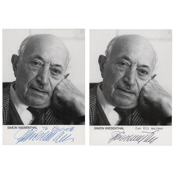 Simon Wiesenthal (2) Signed Photographs