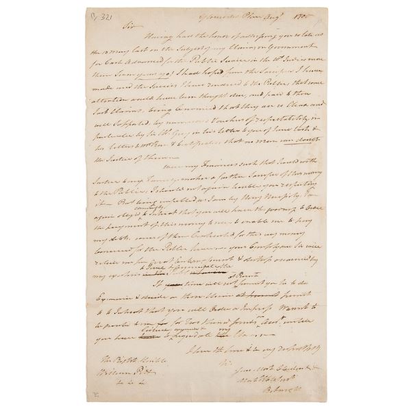 Benedict Arnold Autograph Letter Signed