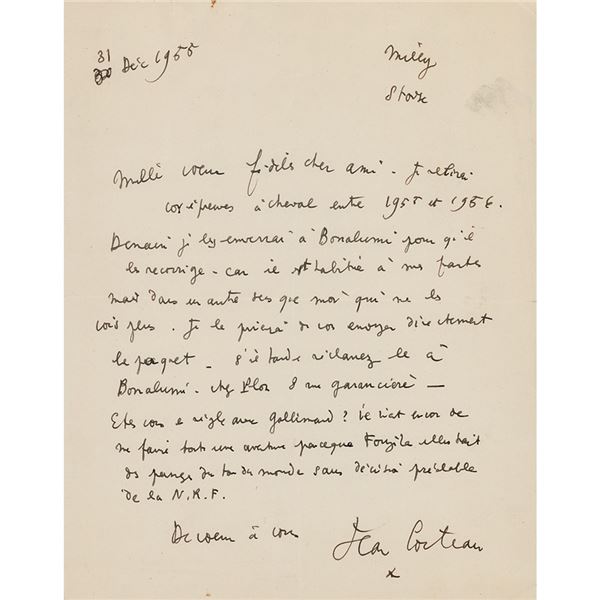 Jean Cocteau Autograph Letter Signed