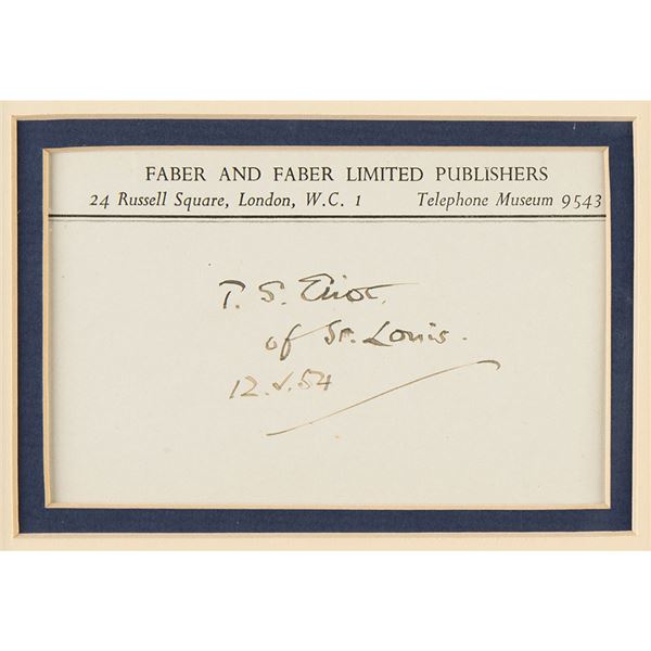 T. S. Eliot Signature